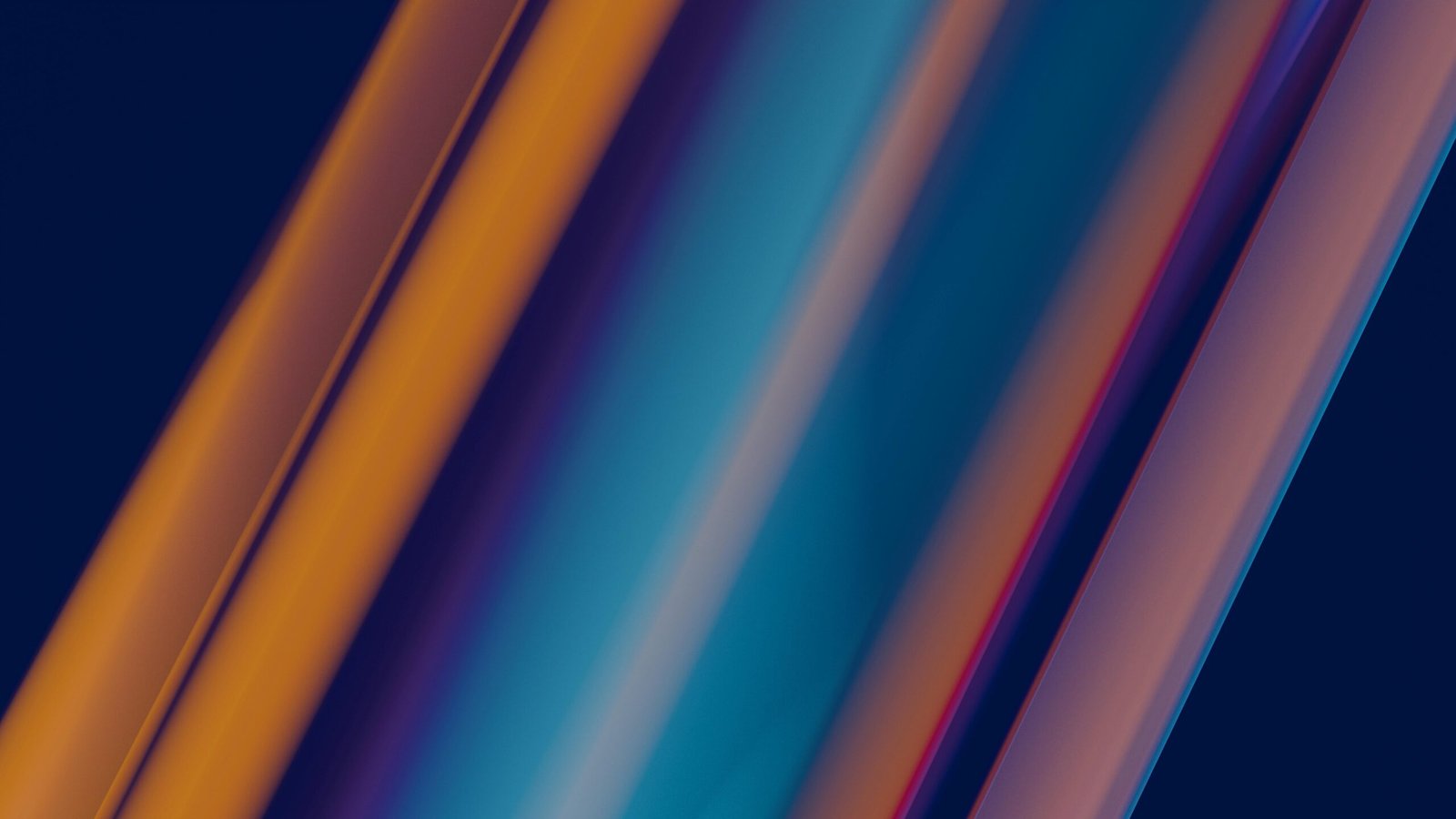 Dynamic abstract background with vibrant blue and orange neon lightwaves flowing diagonally.